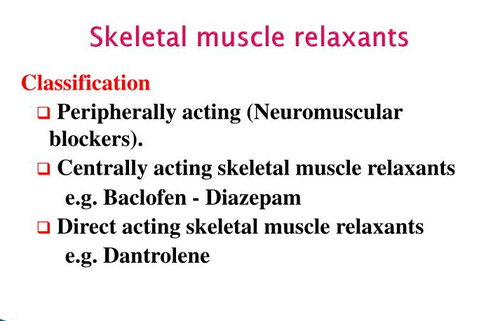 skeletal Muscle Relaxants-classification
